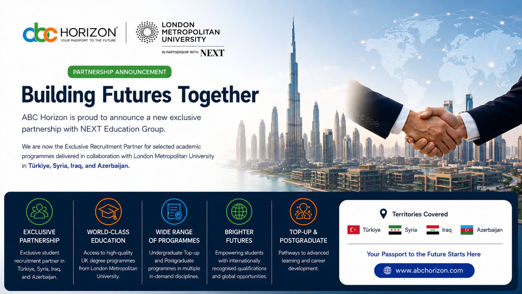 ABC Horizon تصبح الشريك الحصري لاستقطاب الطلبة لبرامج London Metropolitan University بالتعاون مع NEXT Education Group