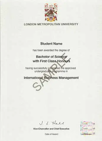 Sample UK university degree