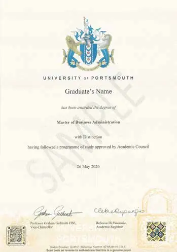 Sample UK university degree